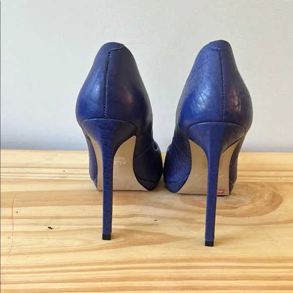 Aldo |Blue Textured Heels Elegant Stiletto Design sz 6 - Picture 3 of 9